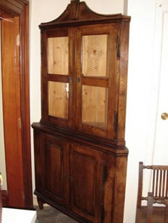 French Oak provincial corner cabinet