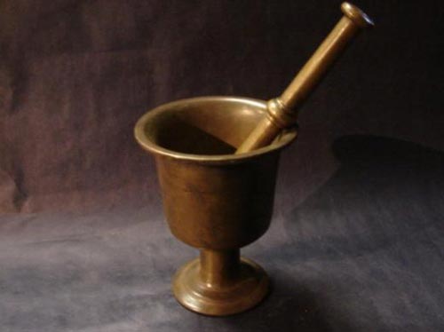 French bronze mortar and pestle