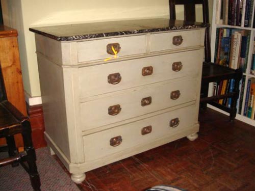 French Charles X painted chest of drawer