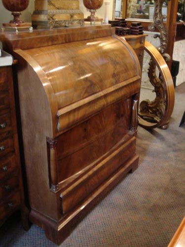 Biedermeier cylindre top desk mahogany