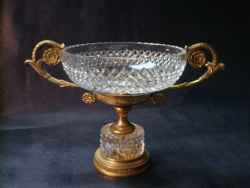 Gilt bronze crystal empire style comport