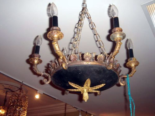 Bronze metal Regency style ceiling light