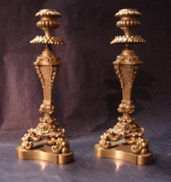 Bronze Pair French Heavy candlesticks
