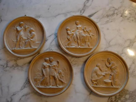 Four Terracotta signed Danish plaques