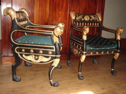 Rare Regency pair George Smith armchairs