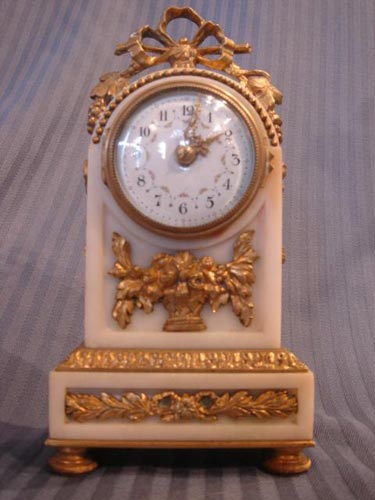 French Marble Ormolu Louis XVI clock