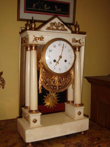 White Marble French louis XVI clock