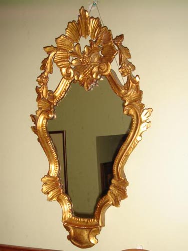 Italian giltwood mirror carved frame