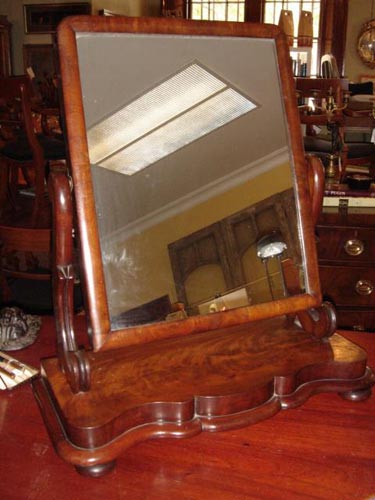 Mahogany early Victorian vanity mirror