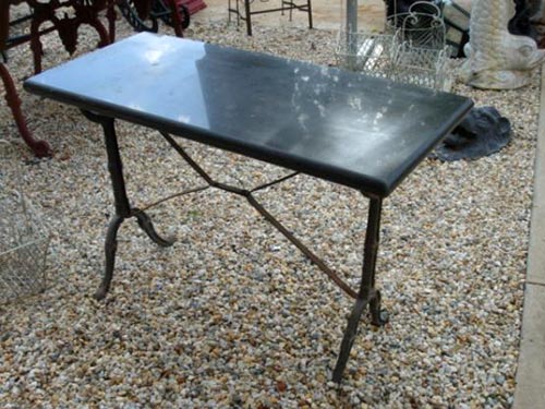 Granite top cast iron bistro table
