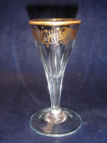 Rare Georgian gilt glass liquor glass