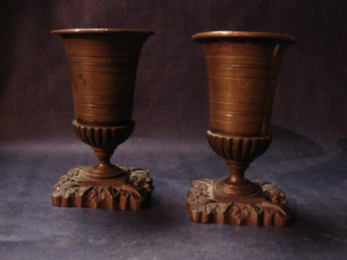 pair Regency bronze urns