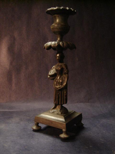 Regency period bronze candlestick