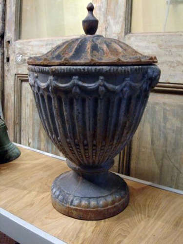 Large elegant cast iron Chestnut urn