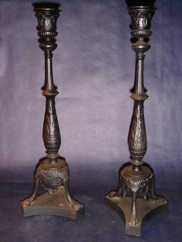 Rare pair Berlin Iron candlesticks